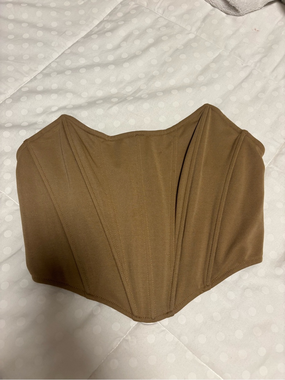 Tan Strapless Bustier Top - Picture 1 of 4